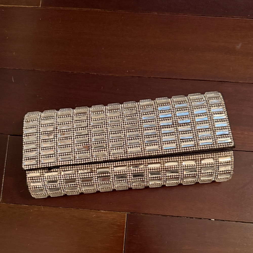 Crystal/ Silver Embellished Clutch